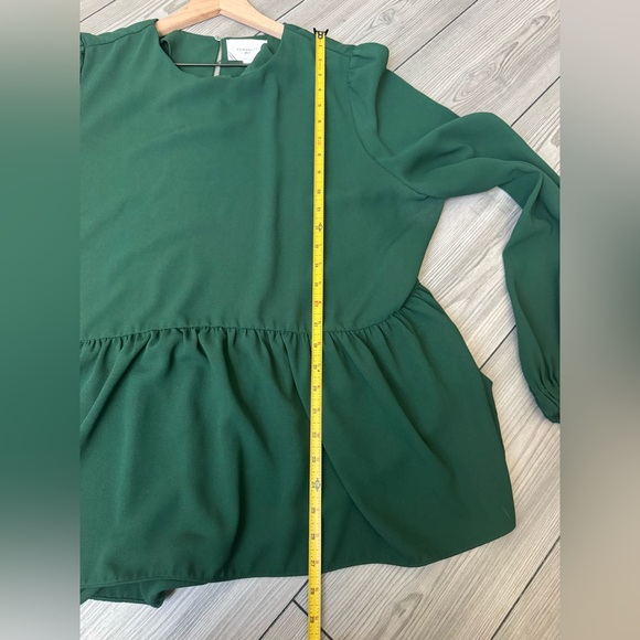 POMANDER PLACE Hunter Green Carlota Peplum Blouse - XXL - Picture 7 of 9